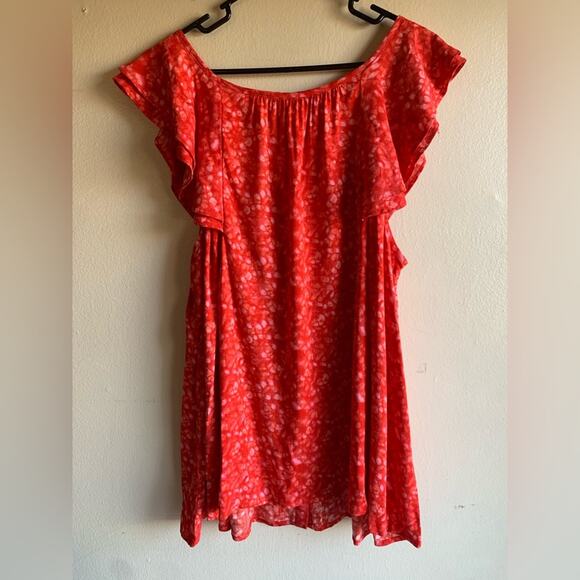 AVA & VIV Plus Ruffle Cap Sleeve Tank Top Blouse Button Down Size 2X - Picture 4 of 9